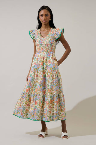 Sunfire Tiered Midi Dress Zamara Floral