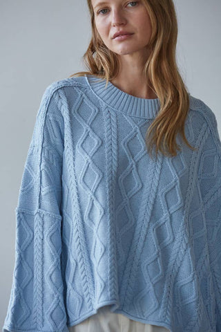 Sarah Cable Knit 3/4 Sleeve Sweater