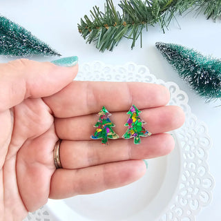 Christmas Tree Studs // Holiday Earrings