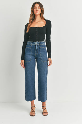 High Rise Utility Wide Leg Jean