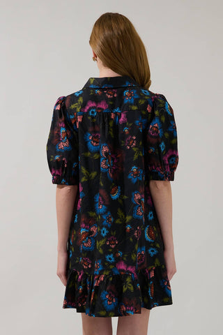 Levy Button Down Shift Dress Duna Floral
