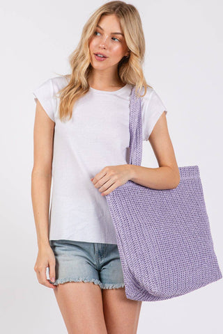 Crochet Straw Tote Bag