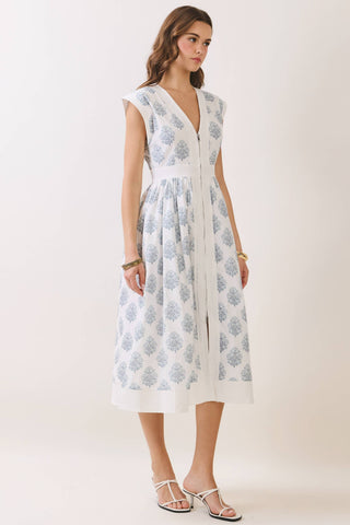 Floral Zip-Up Midi Dress