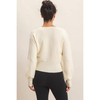 Wrap V Neck Sweater
