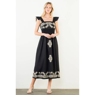 Shleby Embroidered Midi Dress