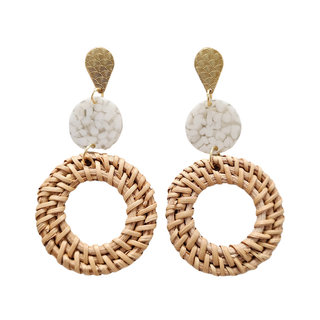 Lana Earrings - Dark Rattan