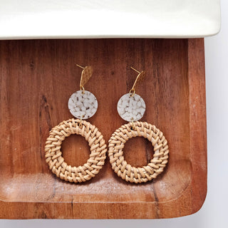 Lana Earrings - Dark Rattan