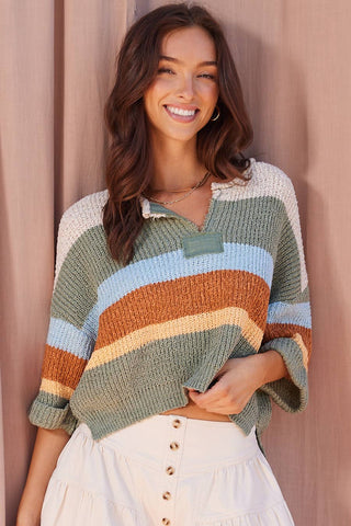 All Season 3/4 Sleeve Knit Sweater