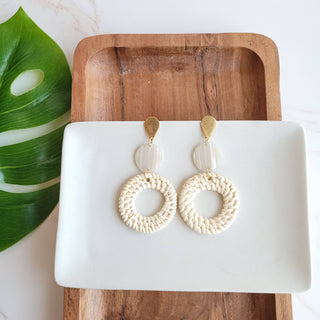 Lana Earrings - Light Rattan Seashell