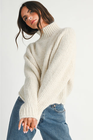 Brushed Mock Neck Sweater