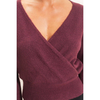 Wrap V Neck Sweater
