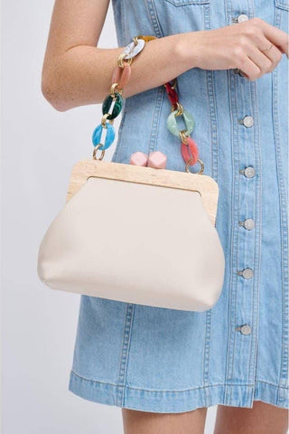 Talullah Rainbow Resin Handle Clutch/Crossbody Bag