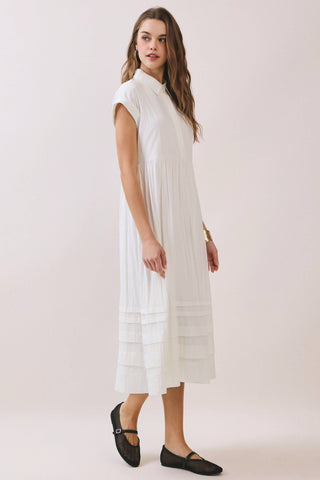 Classic Shirt Pleated Dress
