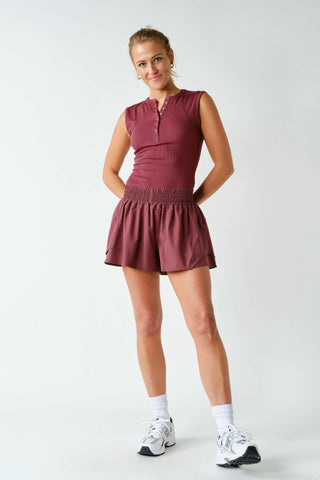 Essential Micro-Ribbed Henley Tank Top