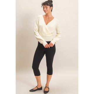 Wrap V Neck Sweater