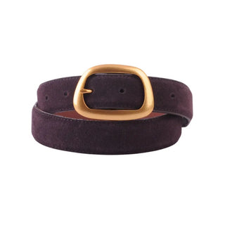 Suede Belt w/ Organic Shape Buckle