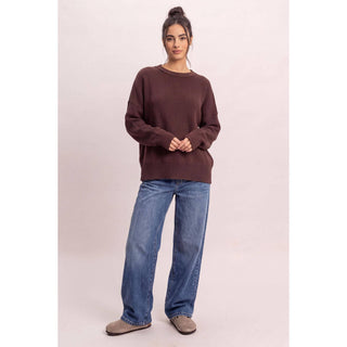 Ribbed Crew Neck Sweater
