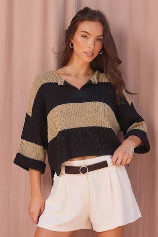 Rugby Stripe Knit Sweater