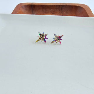 Star of Bethlehem Studs - Gold Sparkle