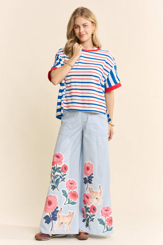 Striped Short Sleeve Boxy Tee