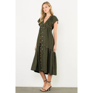 Flutter Sleeve Midi Dress