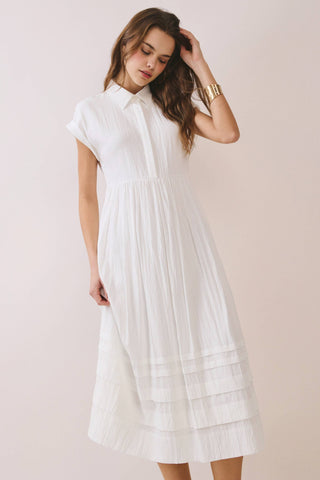 Classic Shirt Pleated Dress