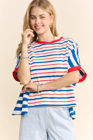 Striped Short Sleeve Boxy Tee