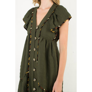 Flutter Sleeve Midi Dress