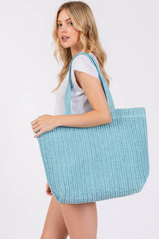 Crochet Straw Tote Bag