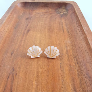 Seashell Studs - Pink Pearl