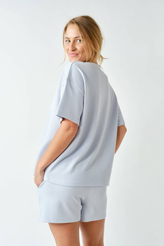 Luxe Sand Wash Rib Classic Tee Set