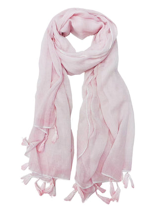 Solid Tassel-Trim Scarf