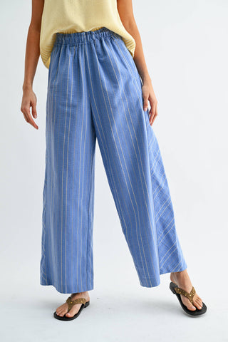 Pinstripe Wide-Leg Trousers