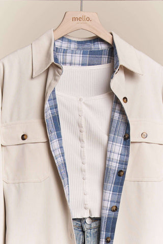 Reversible Corduroy and Plaid Flannel Shacket