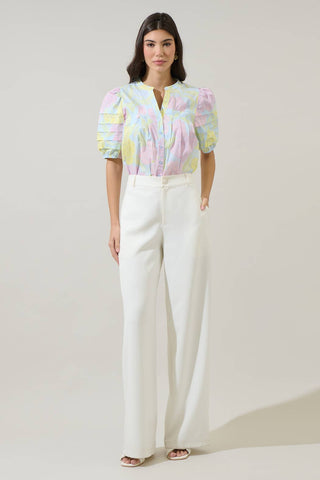 Brisa Floral Court Button Down Top