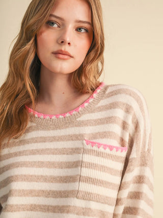 Pinky Striped Sweater