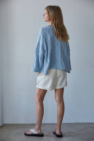 Sarah Cable Knit 3/4 Sleeve Sweater