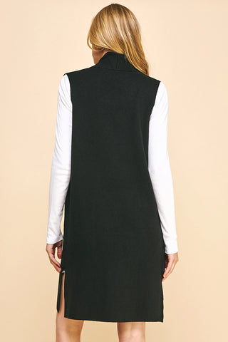 Sleeveless Open Knitted Cardigan