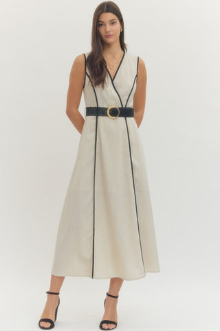 MJ Belted Midi Dress