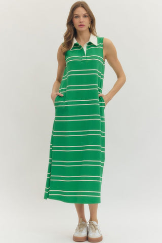 Polo Stripe Midi Dress