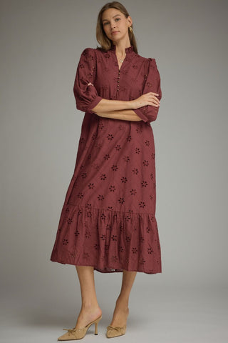 Lucy Eyelet Midi Dress