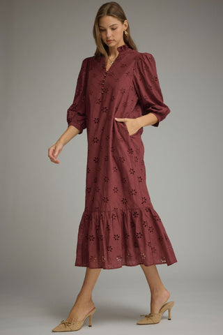 Lucy Eyelet Midi Dress