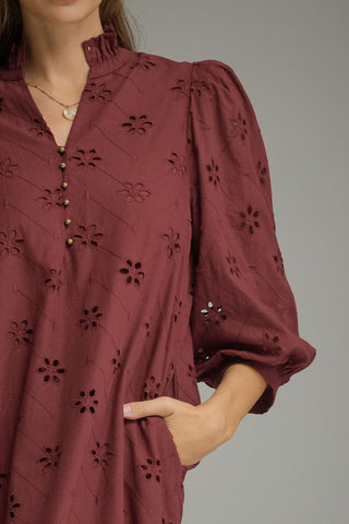 Lucy Eyelet Midi Dress