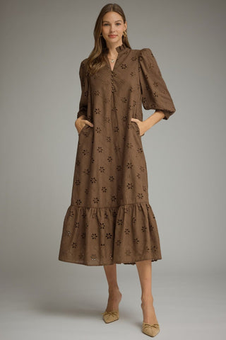 Lucy Eyelet Midi Dress