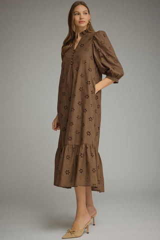 Lucy Eyelet Midi Dress