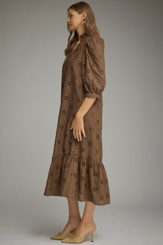Lucy Eyelet Midi Dress