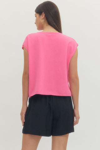 Kate Slit V-Neck Sweater Tee