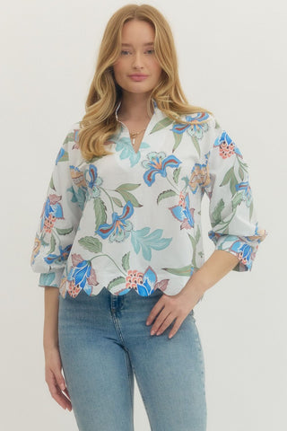 Evelyn Scallop Blouse