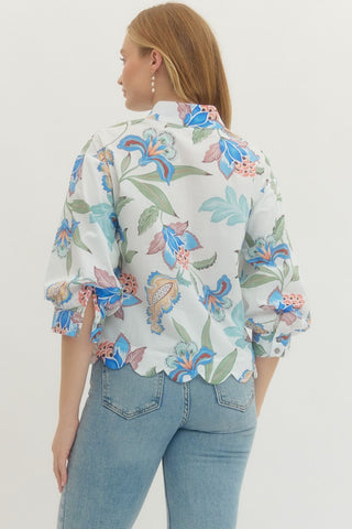 Evelyn Scallop Blouse