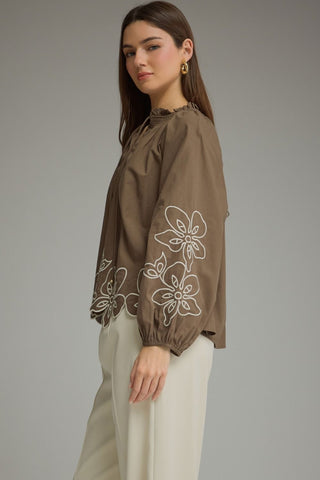 Desha Floral Trim Blouse